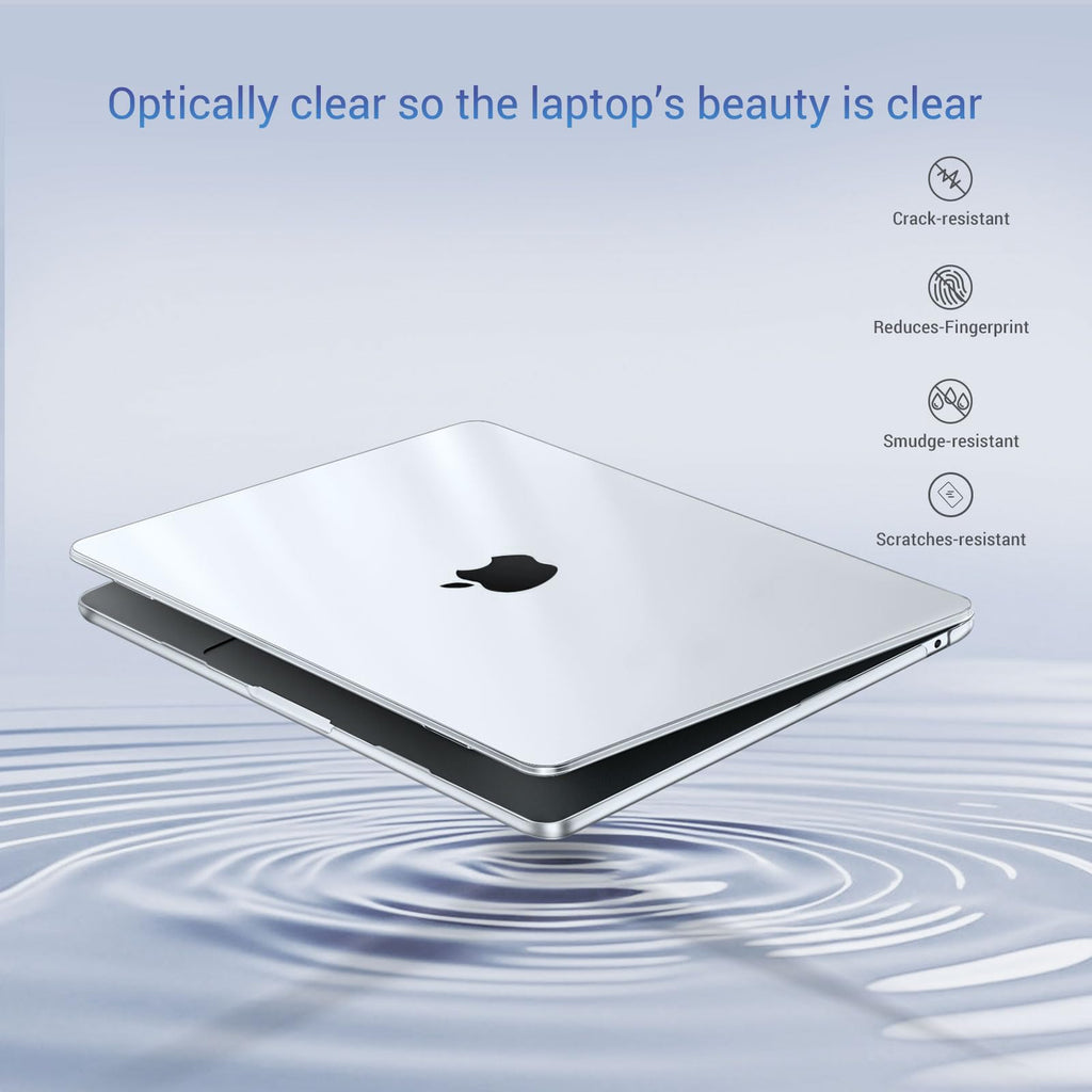 MOSISO Compatible with MacBook Air 13 inch Case M5 2026 M4 2025 M3 M2 2024-2022 A3449 A3240 A3113 A2681, Hard Shell&Keyboard Cover&Screen Film&Type C for MacBook Air 13.6 inch Case, Crystal Clear
