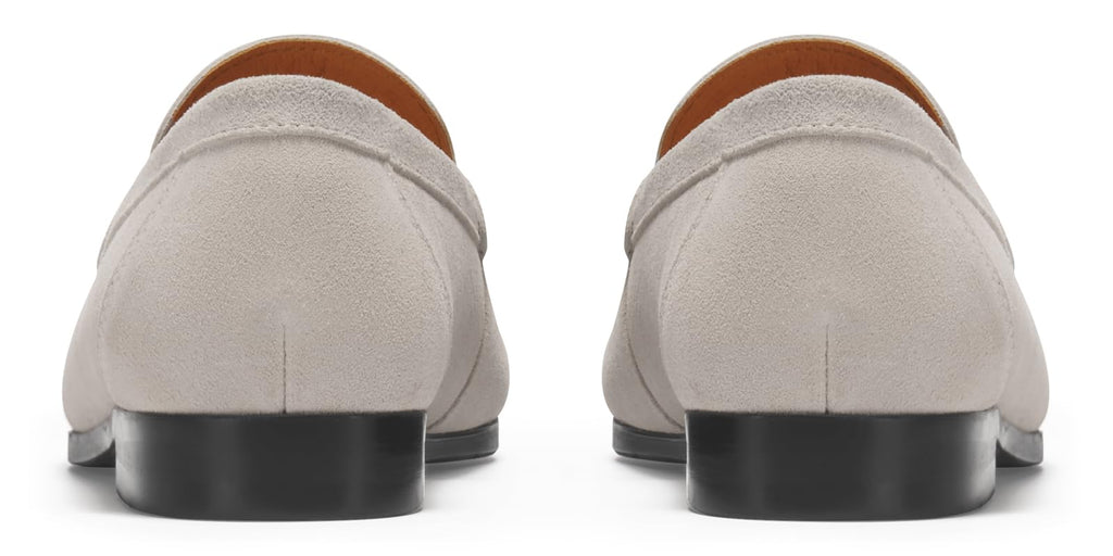 Journey West Ivy Style Suede Slip-on Penny Loafers Shoes for Women Beige US 5.5