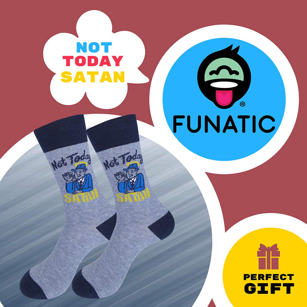 FUNATIC Not Today Satan Fun Novelty Dress Socks for Men and Women