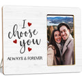 LUERHUI Couple Gifts Wooden Picture Frame for Engagement Girlfriend Boyfriend, I Choose You Picture Frame for Couple