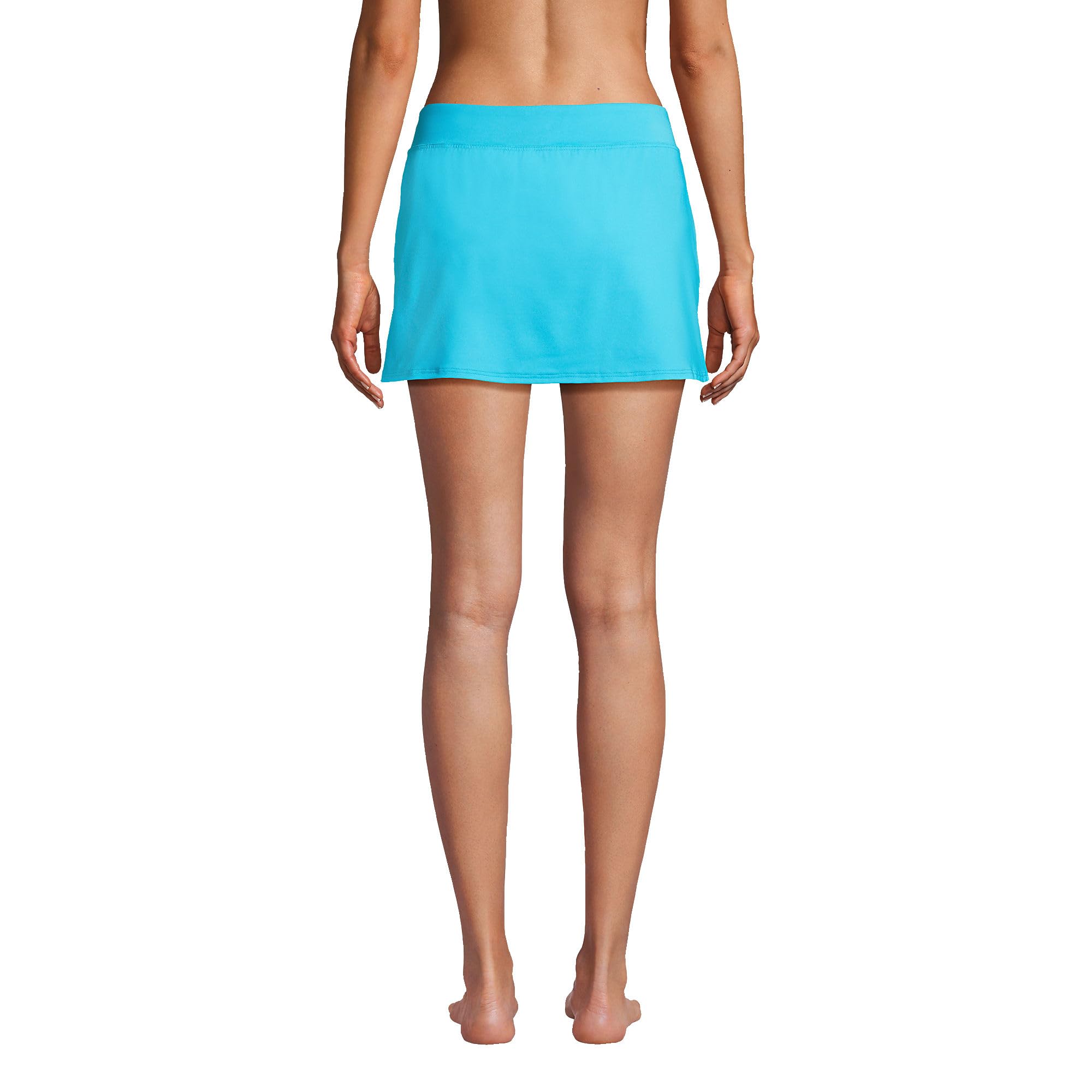 Lands' End Womens Chlorine Resistant Swim Skirt Swim Bottoms Control Turquoise Regular 2