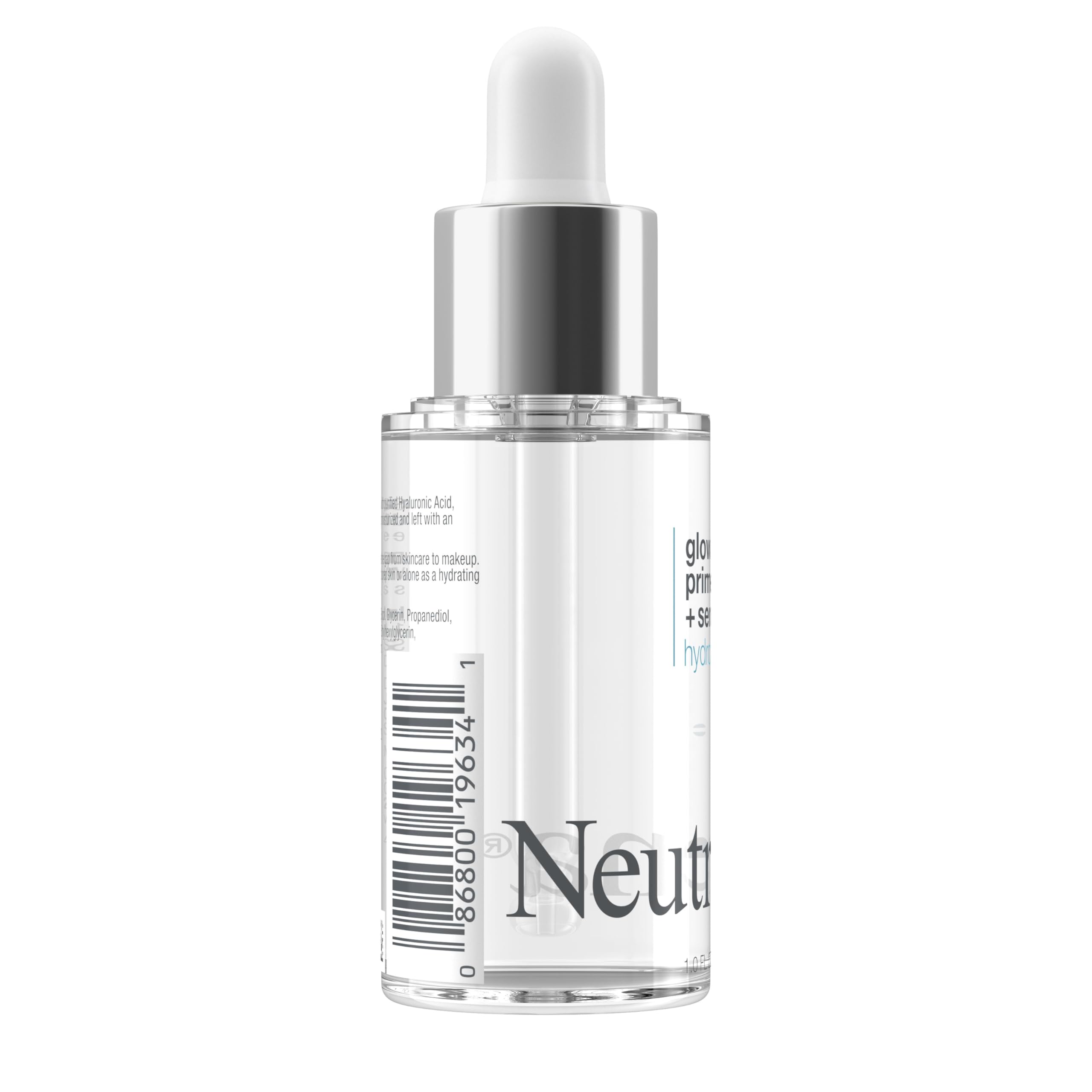 Neutrogena Hydro Boost Glow Booster Primer & Serum, Hydrating & Moisturizing Face Serum-to-Primer Hybrid, Infused with Purified Hyaluronic Acid & Designed to Instantly Hydrate, 1.0 fl. oz