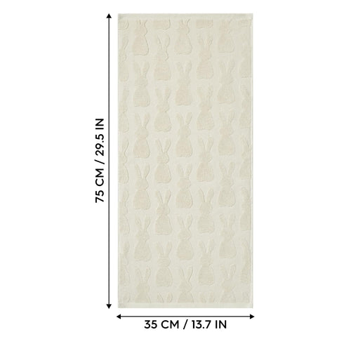 Artoid Mode 1 Pc Beige 3D Rabbit Jacquard Easter Hand Towels for Bathroom, 100% Cotton Soft Absorbent Bathroom Decor Towels, 13.7 x 29.5 Inch