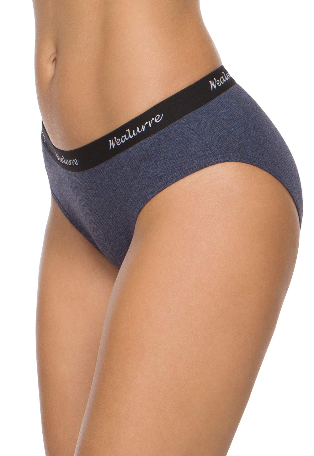 Wealurre Womens Underwear Cotton Bikini Breathable Sport Low Rise Panty for Women Multipack(6001M,Dark)