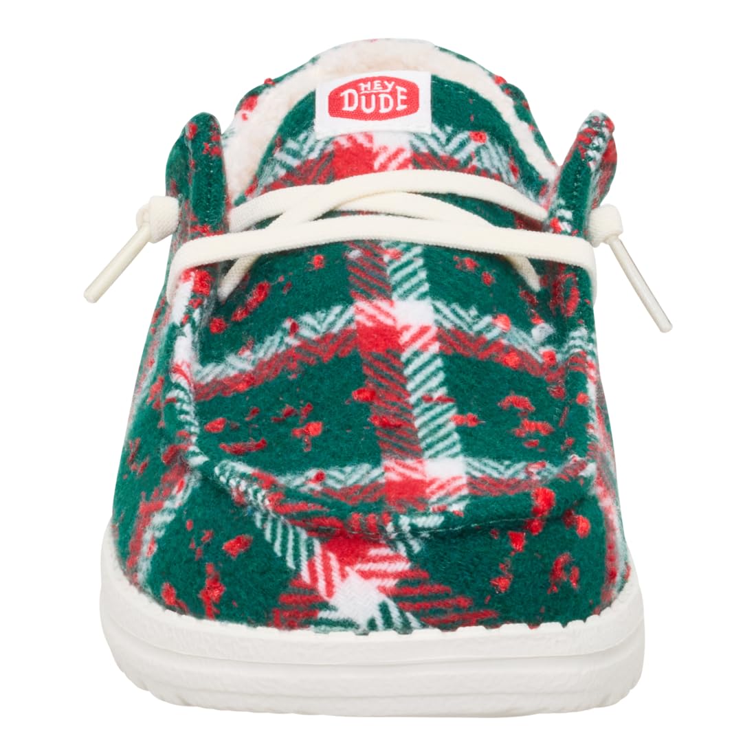 HEYDUDE Wendy Confetti Plaid Cozy Red/Green/Multi Size 8, Women’s Shoes, Slip-on Loafers, Comfortable & Light-Weight