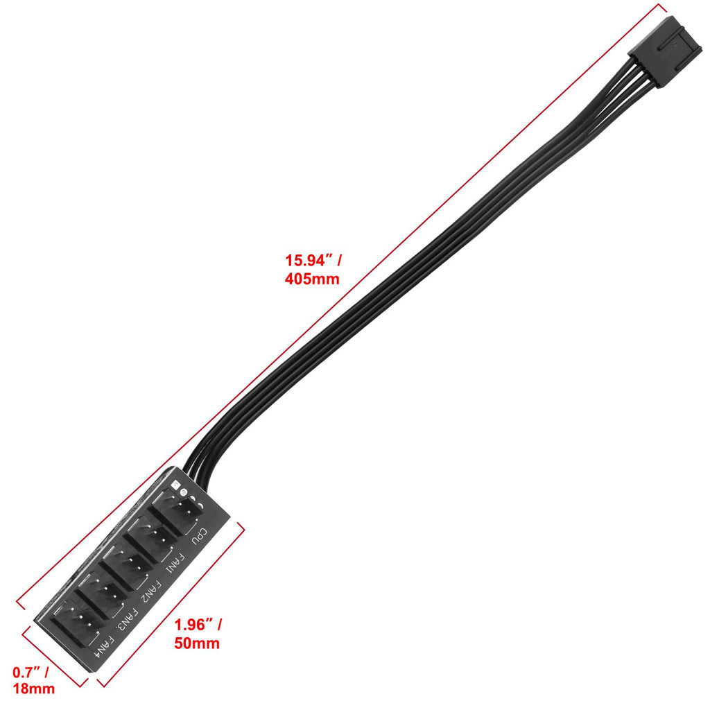 VWEICYY Fan Hub,Compatible 3PIN/4PIN PC Fan Splitter.PWM Fans Hub for Desktop PC Cooling Fans,Computer DIY,1 to 5