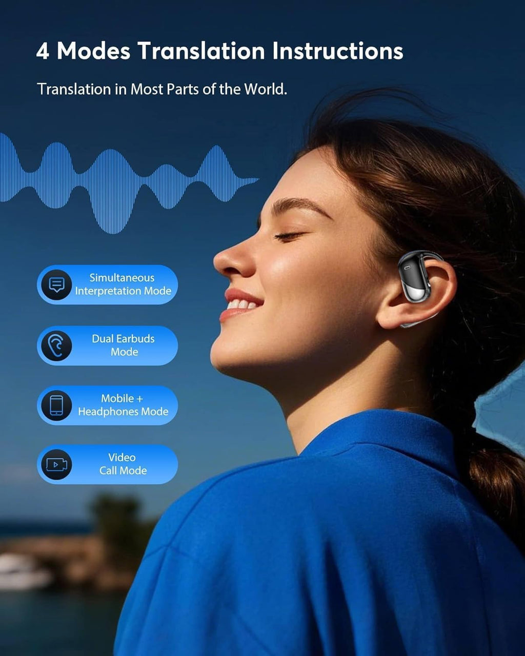 Paekole Translation Earbuds Real Time - AI 198 Language Translator Earbuds, Audifonos Traductores Inglés Español, 3-in-1 Translating Device, Translate Ear Buds for Travel Learning with Charging Cradle