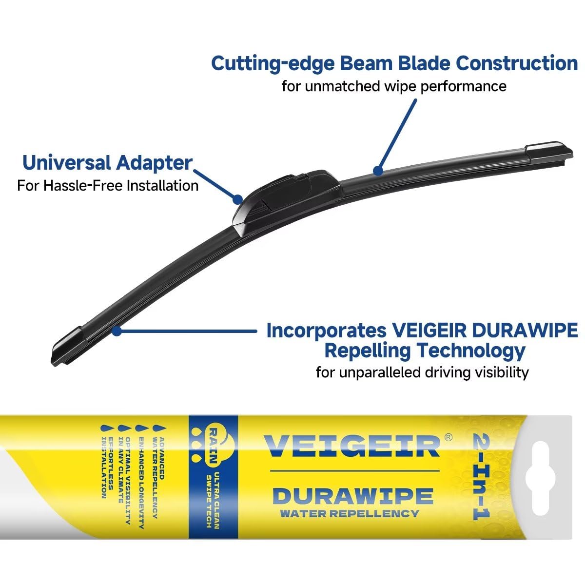 VEIGEIR 26 inch + 18 inch Windshield Wiper Blades Compatible with HONDA Civic 2020-2016 HR-V 2020-2016 Insight 2020-2019,2014-2010 Accord 2007-2003 Front Wiper 2 Pack