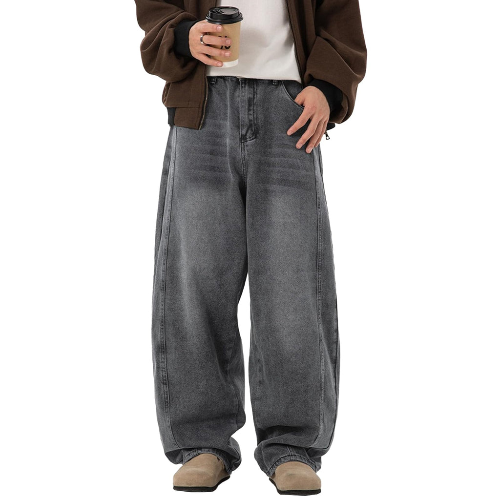 qcdyrxf Jeans for Men Baggy Y2k Wide Leg Jeans Loose Fit Denim Streetwear Hip Hop Jean