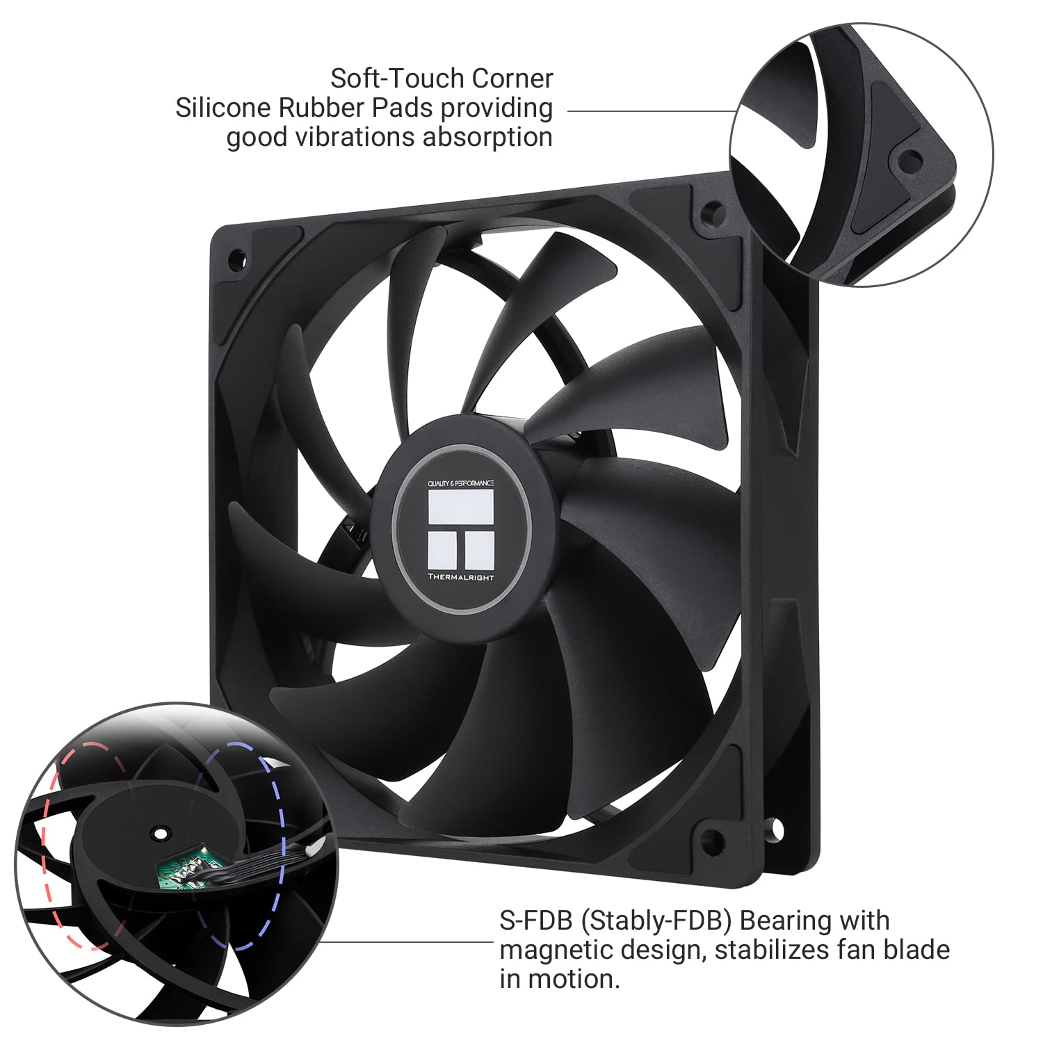 Thermalright TL-C12C X3 CPU Fan 120mm Case Cooler Fan, 4pin PWM Silent Computer Fan with S-FDB Bearing Included, up to 1550RPM Cooling Fan（3 Quantities）