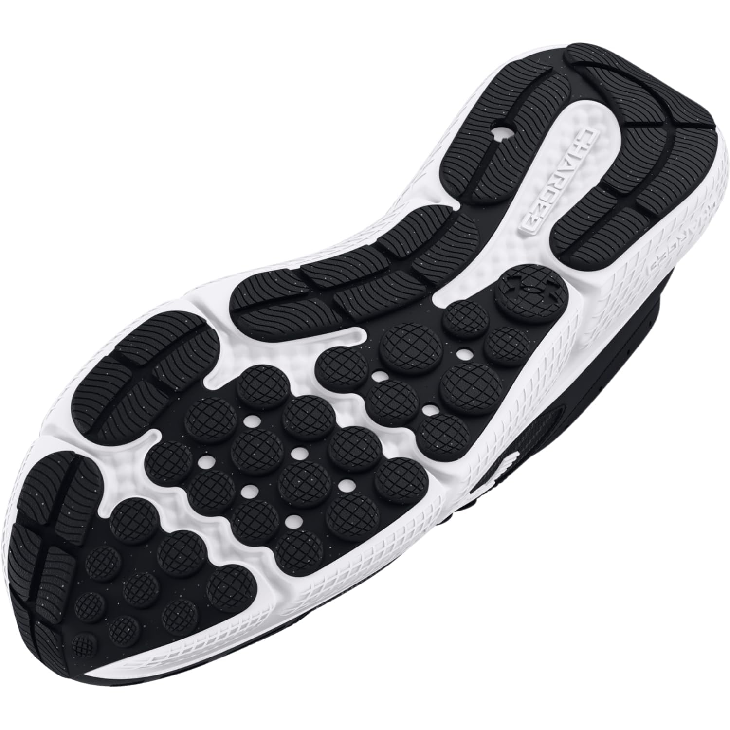 Under Armour Men's Charged Assert 10 Shoes, (001) Black/Black/White, 10.5