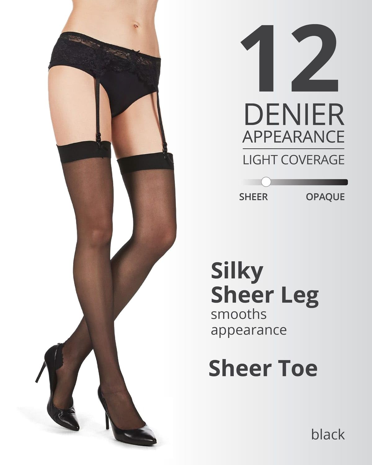 MeMoi Plus Backseam Thigh High Stockings for Women, Comfortable Sheer Thigh High Stockings - Sizes Small - Q2