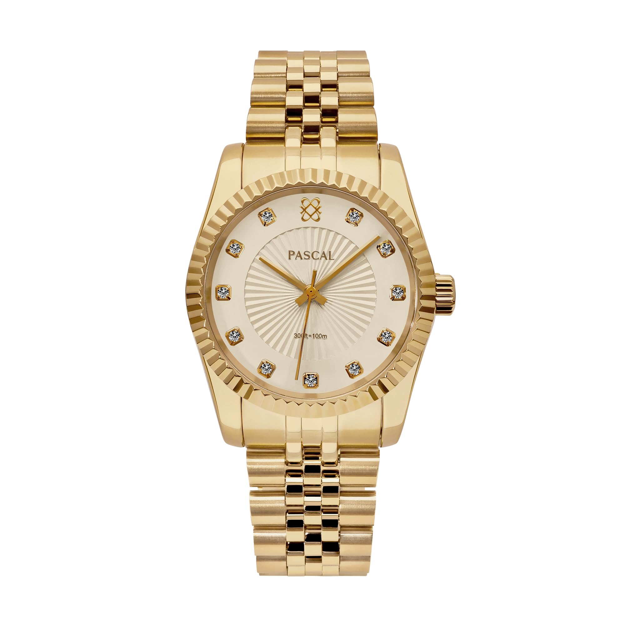 PASCAL Timeless Classic Diamond Watch for Men– Swiss Quartz Watch with Lab-Grown Diamonds, Sapphire Crystal, Elegant Dress Watch Gift,10 ATM Water Resistant, Fits 6.5"-9.5" Wrists (Oat Milk, 36)