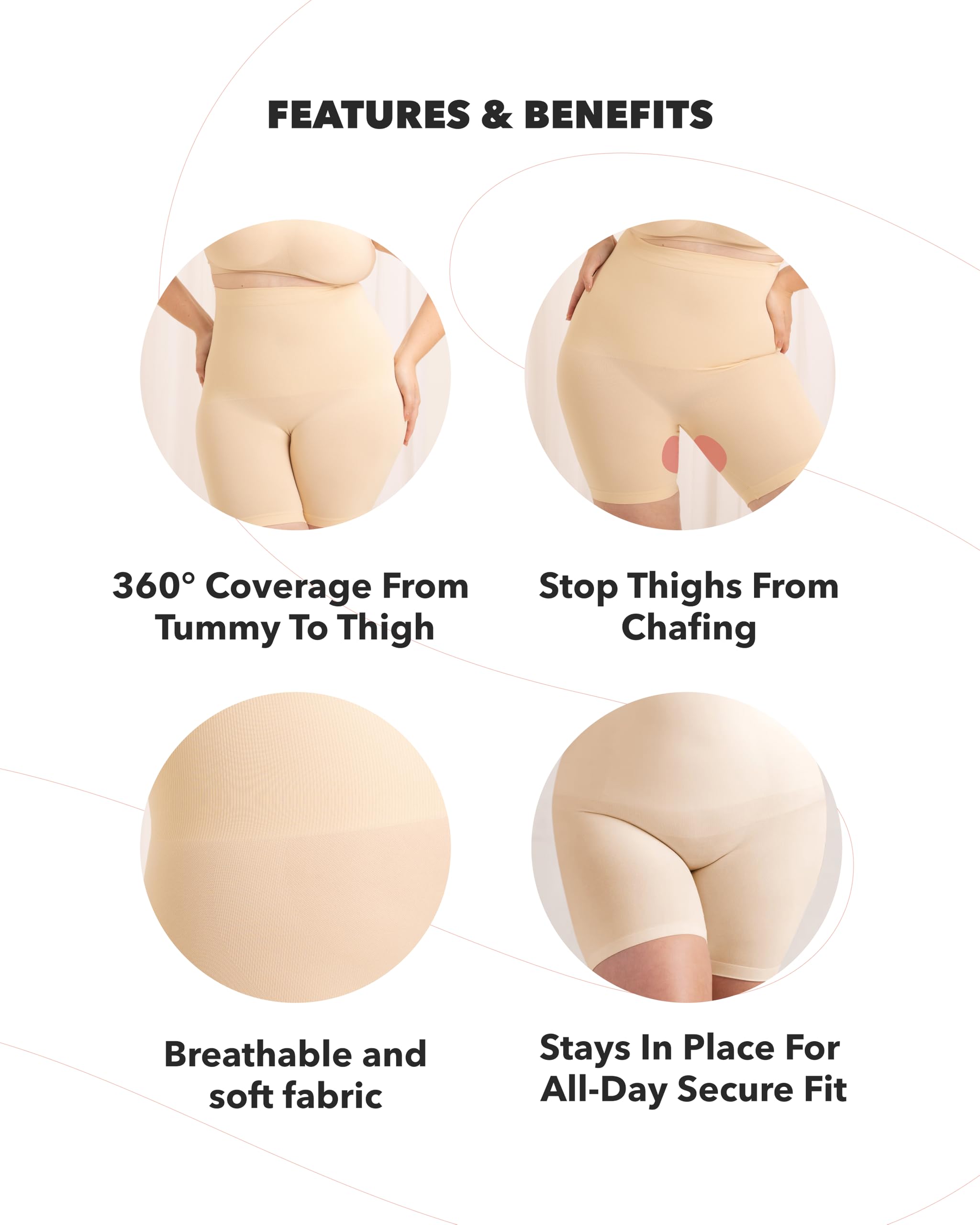 SHAPERMINT Shapewear for Women - High-Waisted Shapewear Tummy Control Shorts, Thigh Slimmer, Underwear for Women Nude