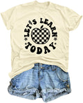 ASTANFY Let's Learn Today Teacher Shirts Women Teacher Gifts Graphic Tees