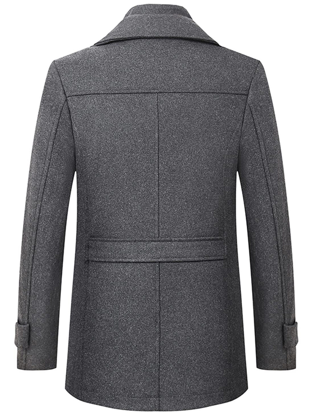 chouyatou Men's Winter Stylish Wool Blend Single Breasted Military Peacoat (Small, Dark Grey)