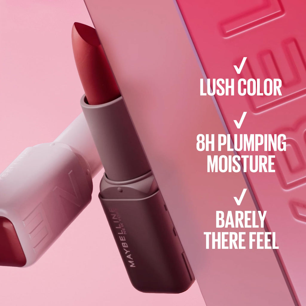 MAYBELLINE Serum Lipstick, Hydrating Lip Makeup with 8HRs of Lip Plumping Moisture with Hyaluronic Acid + Oil Blend, Hold The Door (Midtone Mauve Matte)