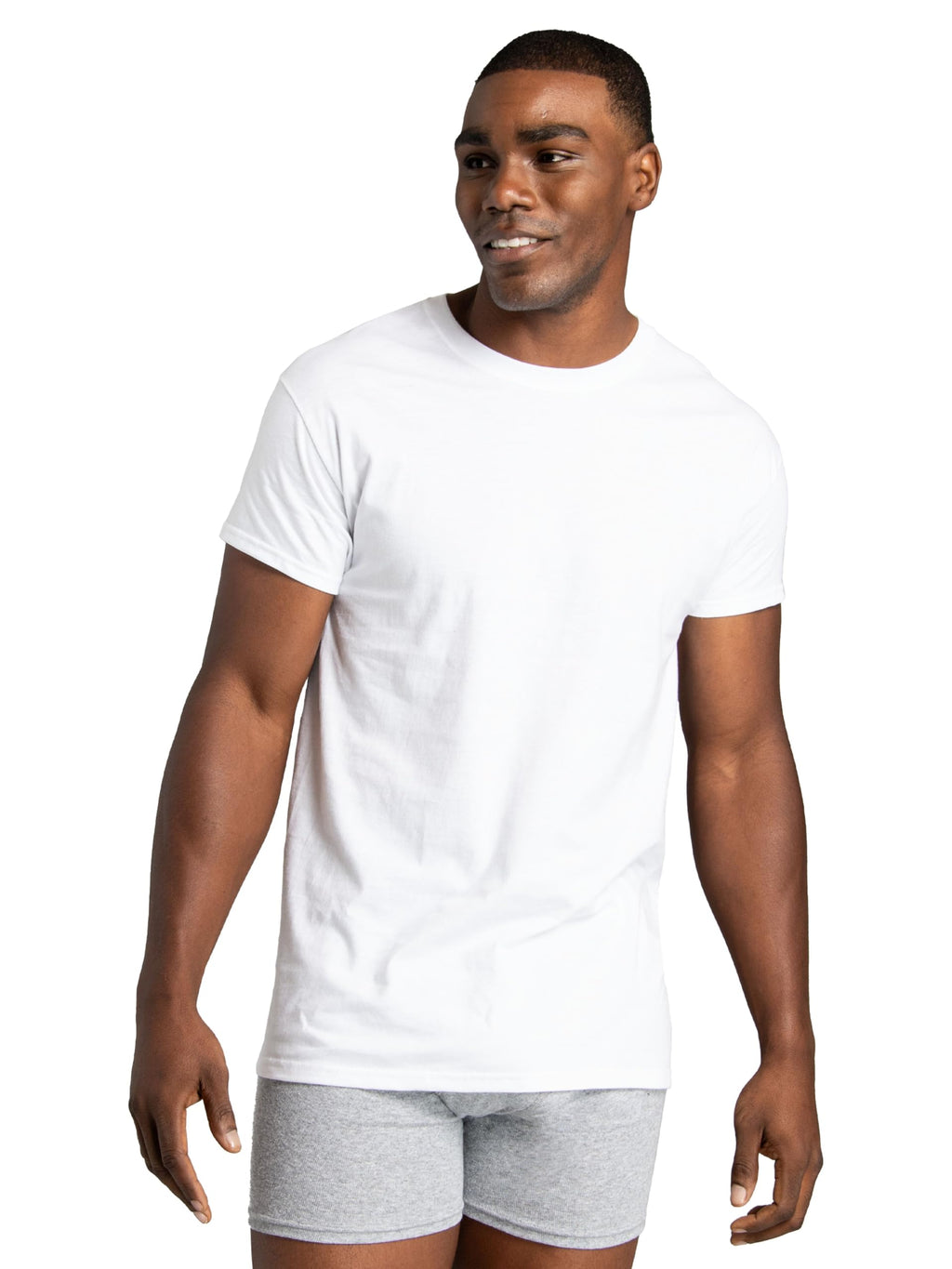 Fruit of the Loom mens Stay Tucked Crew T-shirt Underwear, Classic Fit - White 6 Pack, XX-Large US