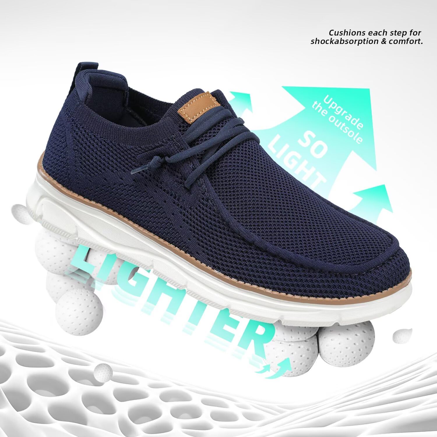 Mens Slip-on Loafers Comfortable Boat Shoes Casual Walking Sneakers Mesh Business Oxfords Work Lightweight Soft Sole