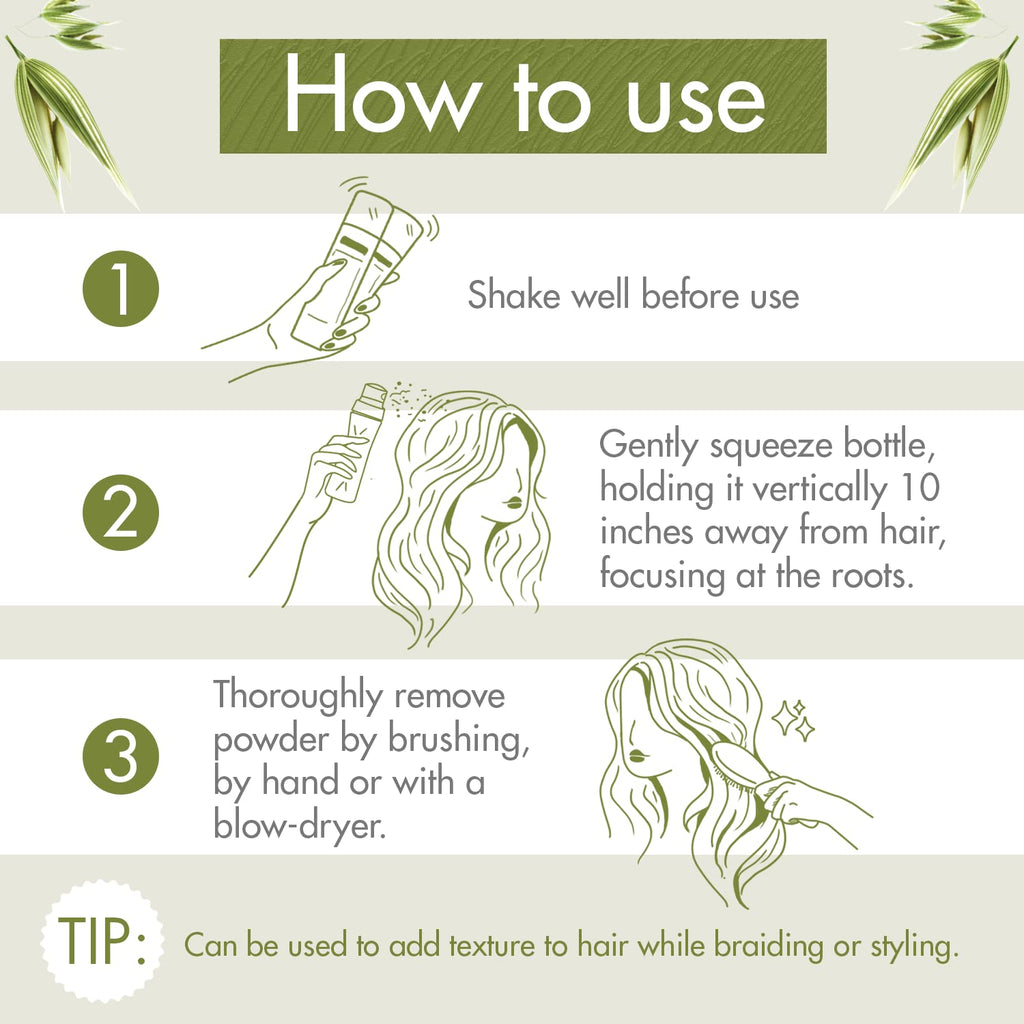 Klorane Dry Shampoo with Oat Milk - Eco-Friendly Non-Aerosol Formula - Vegan & Dermatologist Tested - Ultra-Gentle Powder Formula with Plant-Based Ingredients - Fully Recyclable Bottle - 1.7 oz.