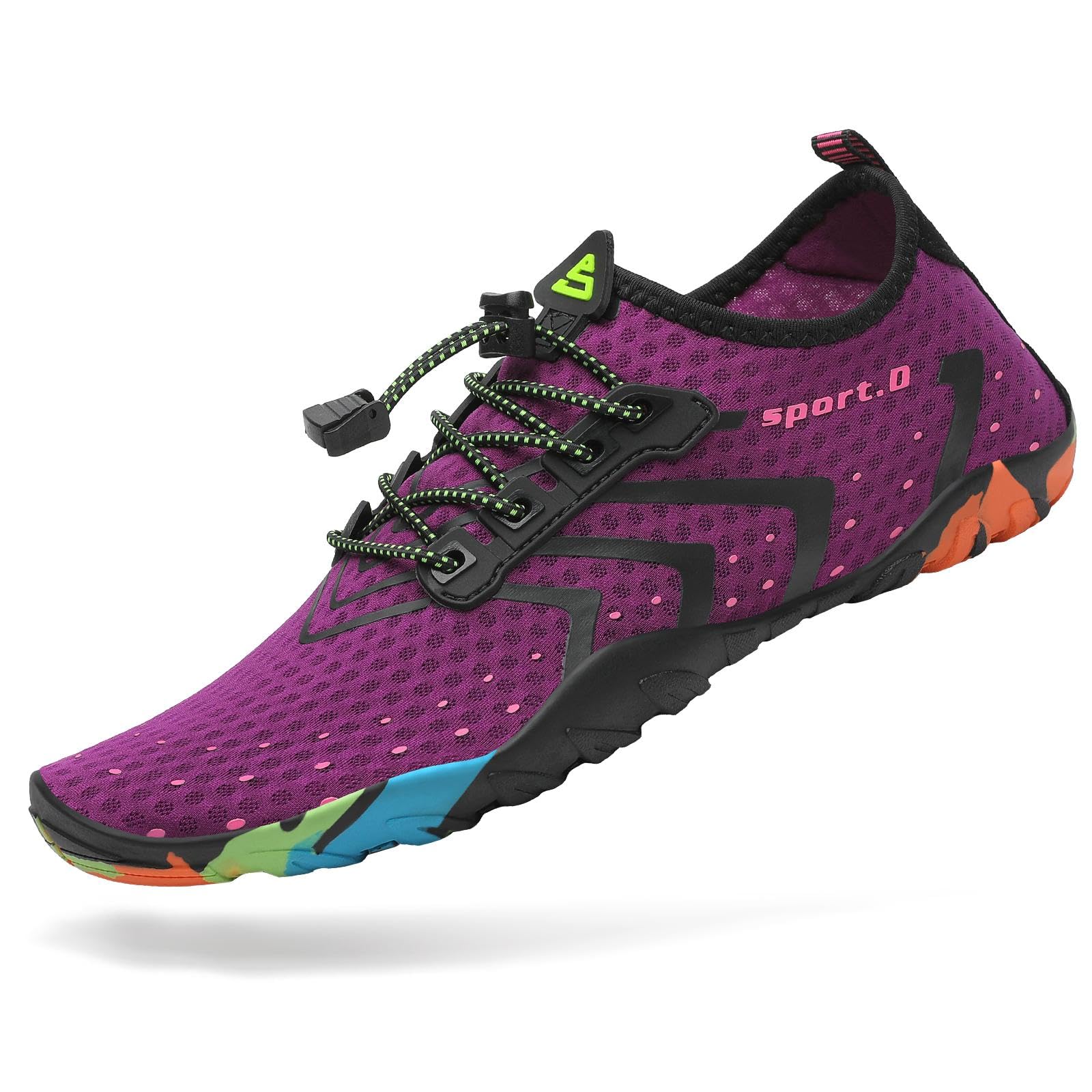 Mishansha Water Shoes for Women Men, Quick-Dry Barefoot Swim Shoes with Drainage Holes, Lightweight Aqua Shoe for Beach Pool River Boating Yoga Walking 7 Women/6 Men Purple