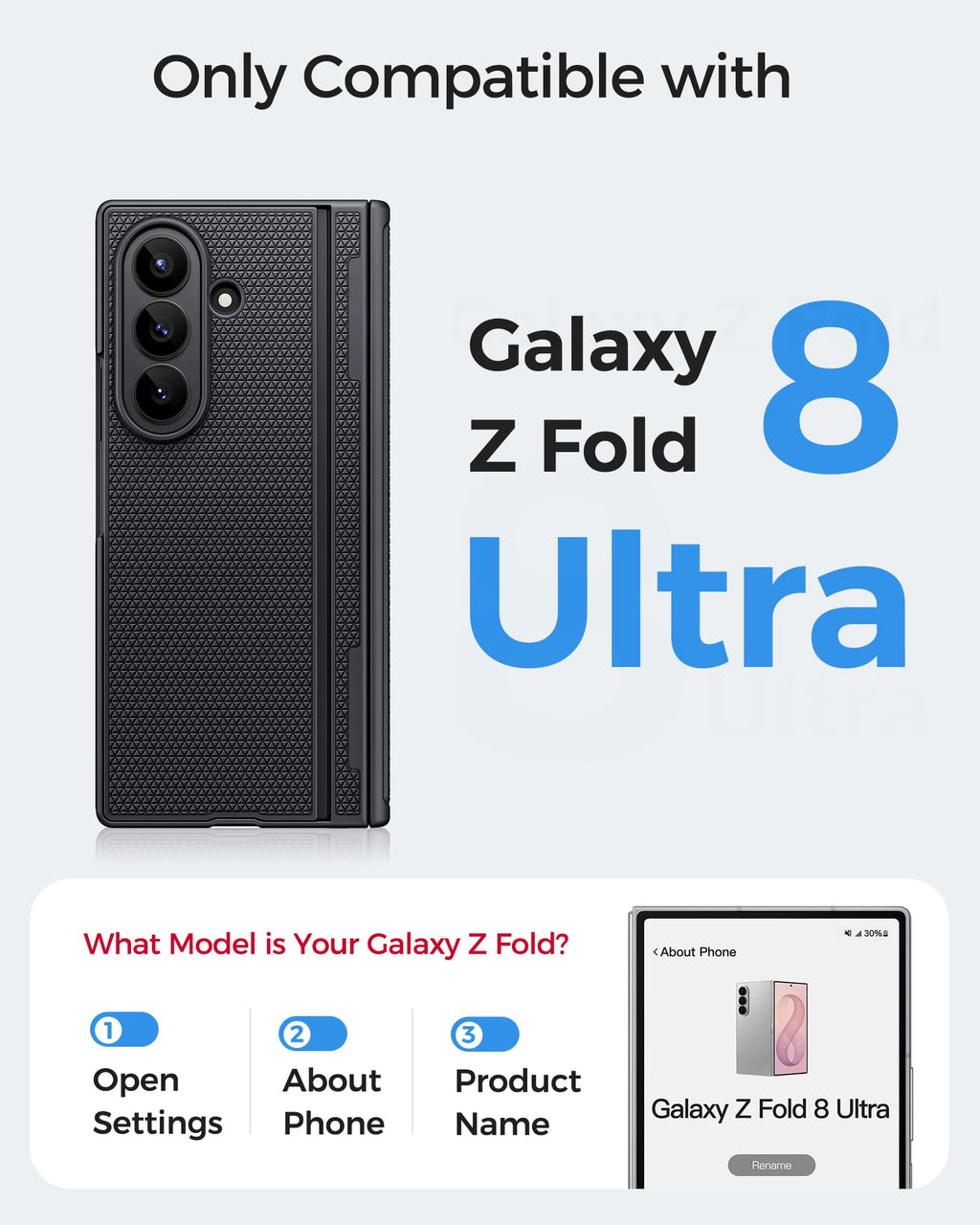BXYJY for Samsung Galaxy Z Fold 8 Ultra Case with Stand, Black