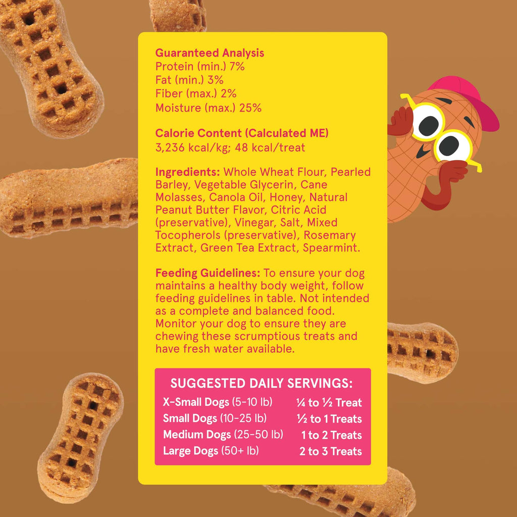 Barkbox Go Nutty - Soft-Baked Honey Peanut Treats with Natural Nutty Goodness, Nutritious Grains, No Corn, or Soy - 24oz Box