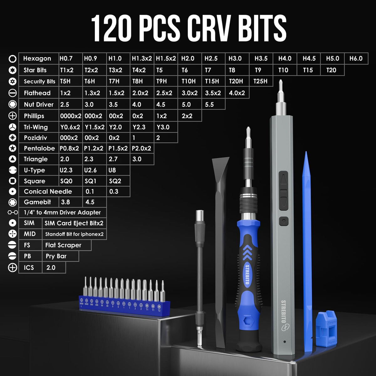 STREBITO Electric Screwdriver, 144-in-1 Precision Screwdriver Set