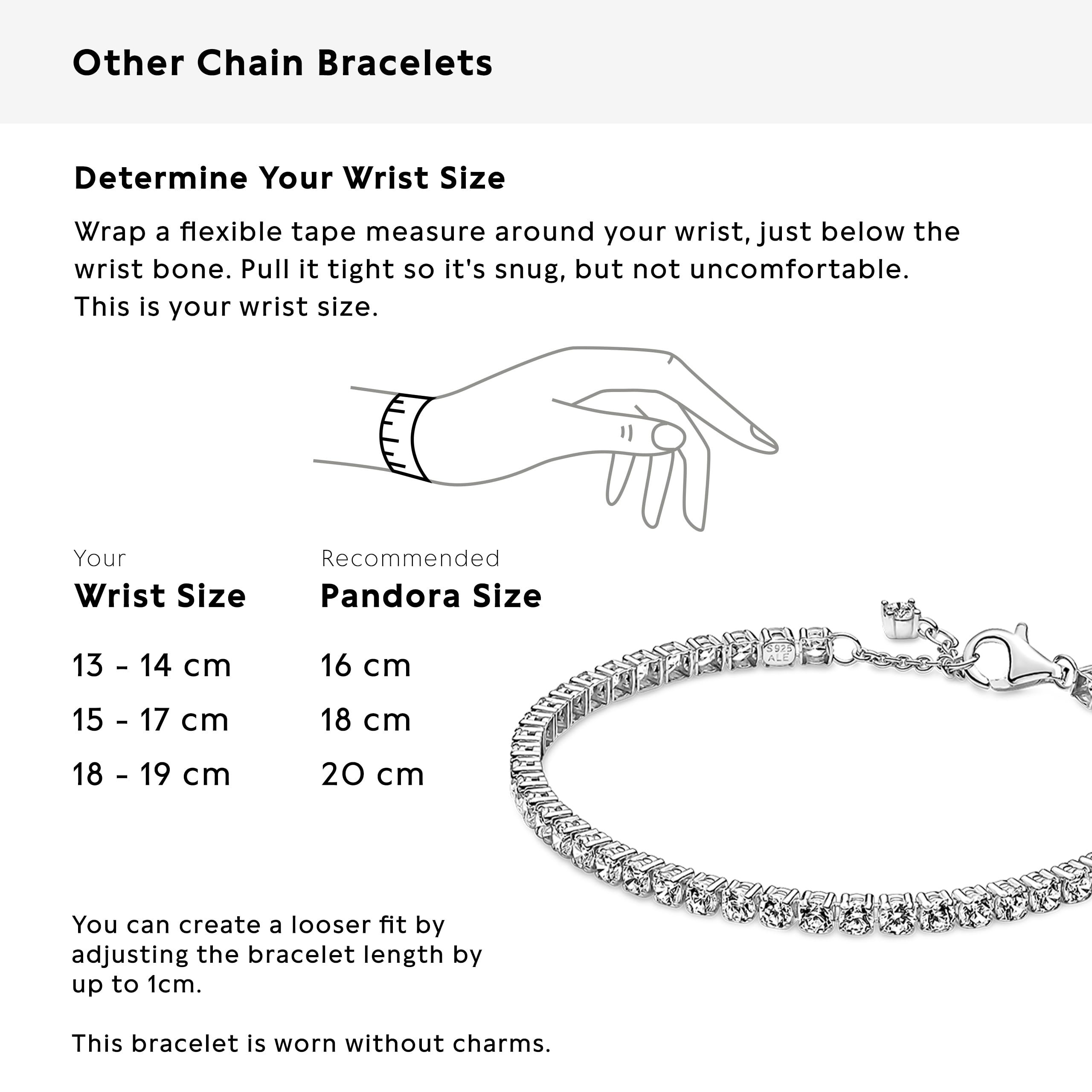 PANDORA Sparkling Tennis Bracelet - Sterling Silver & Cubic Zirconia Bracelet for Women Timeless Collection - Gift for Her - 18 cm, No Gift Box