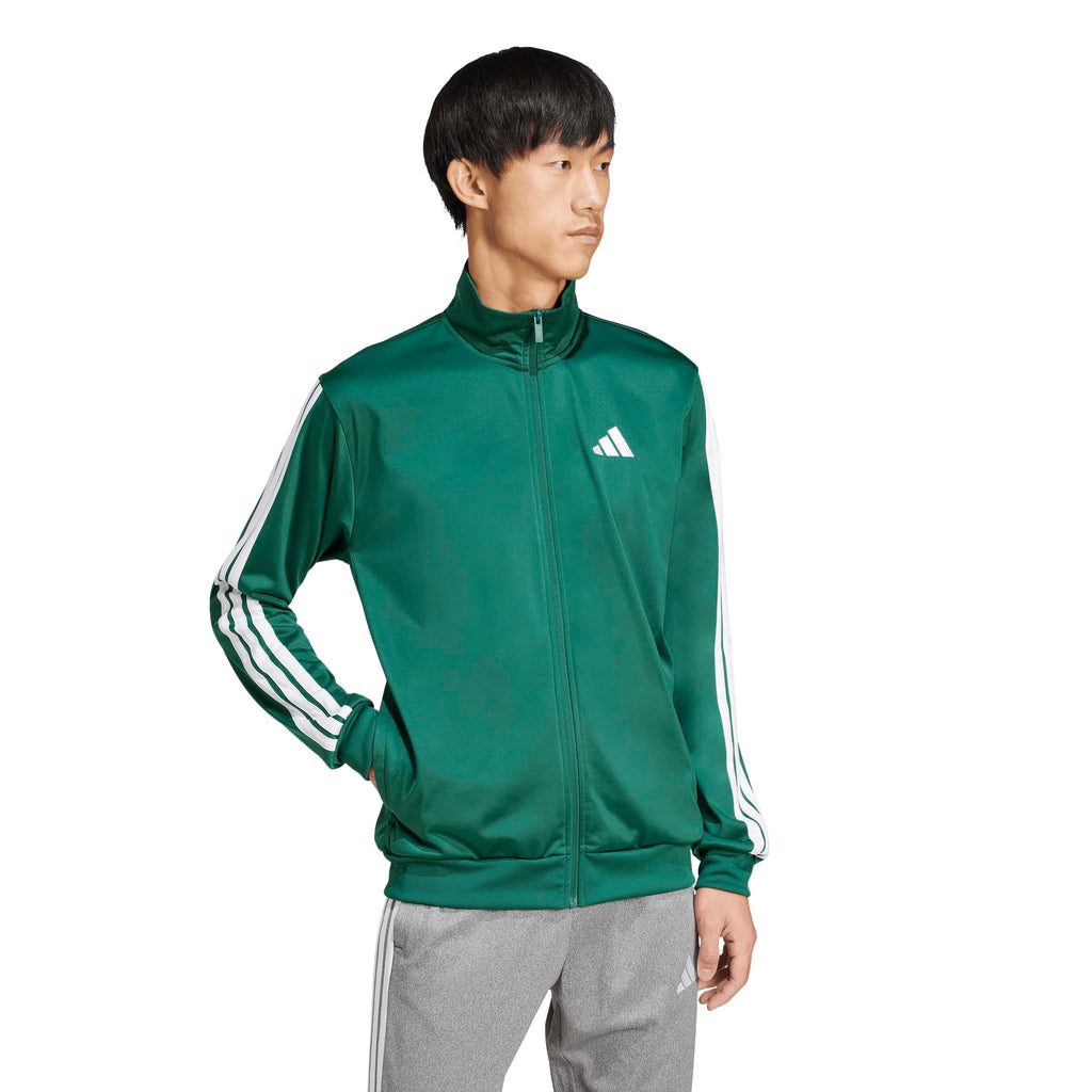 adidas Men's 3-Stripes Tricot Regular Sportswear Track Top, Collegiate Green, X-Large