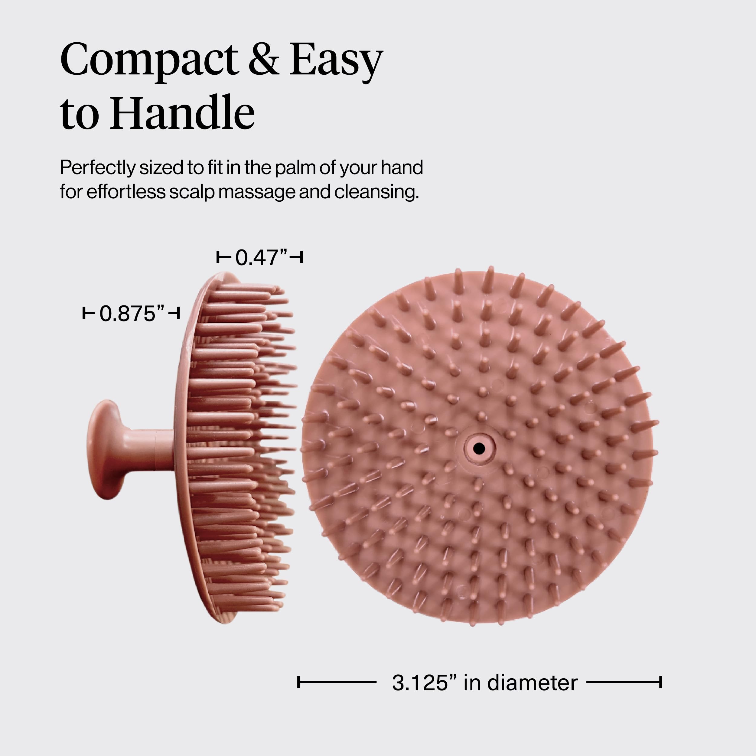 Kitsch Scalp Massager for Hair Care - Scalp Scrubber, Shampoo Brush & Exfoliator for Scalps- Hair Scrubber for Relaxing Bath - Terracotta