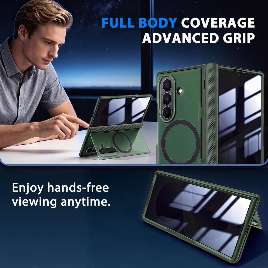 LIDEEYA for Z Fold 8 Ultra Case with Hivisible Kickstand Privacy Screen