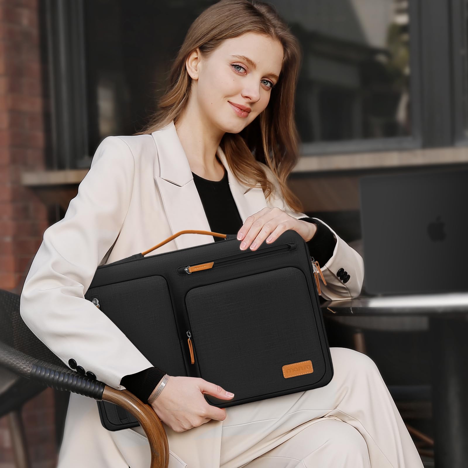 MOSISO 360 Protective Laptop Case 16 inch, 15-15.6 inch Laptop Sleeve Compatible with MacBook Pro 16, HP, Acer, Dell, Lenovo, ASUS, Side Open Carrying Case with 4 Zipper Pockets&Handle, Black