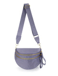 FEIBOON Spacious Nylon Crossbody Bag Bum Bag Handbags Wallets Purses Trendy Shoulder Bag for Women (Cloudy purple)
