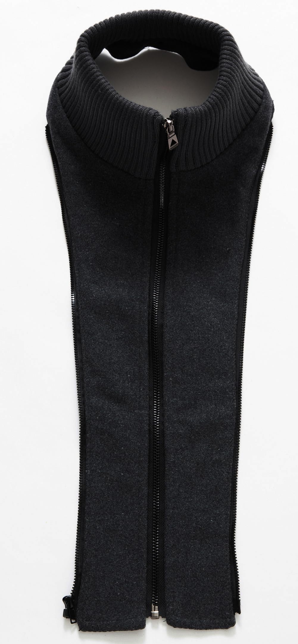 CHARTOU Men's Thermal Single Breasted Wool Blend Coat Business Peacoat with Detachable Zipper (Large,Black)