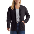 Hanes Women's Jersey Full Zip Hoodie, Black, Medium