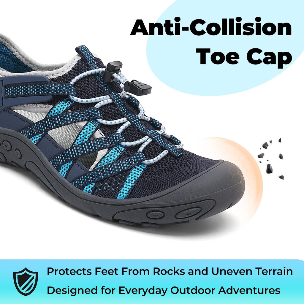 Mishansha Women’s Hiking Sandals Closed Toe, Lightweight Breathable Water Sandals, Non-Slip Outdoor Sport Sandal for Walking Trekking Beach Size 6.5 Blue
