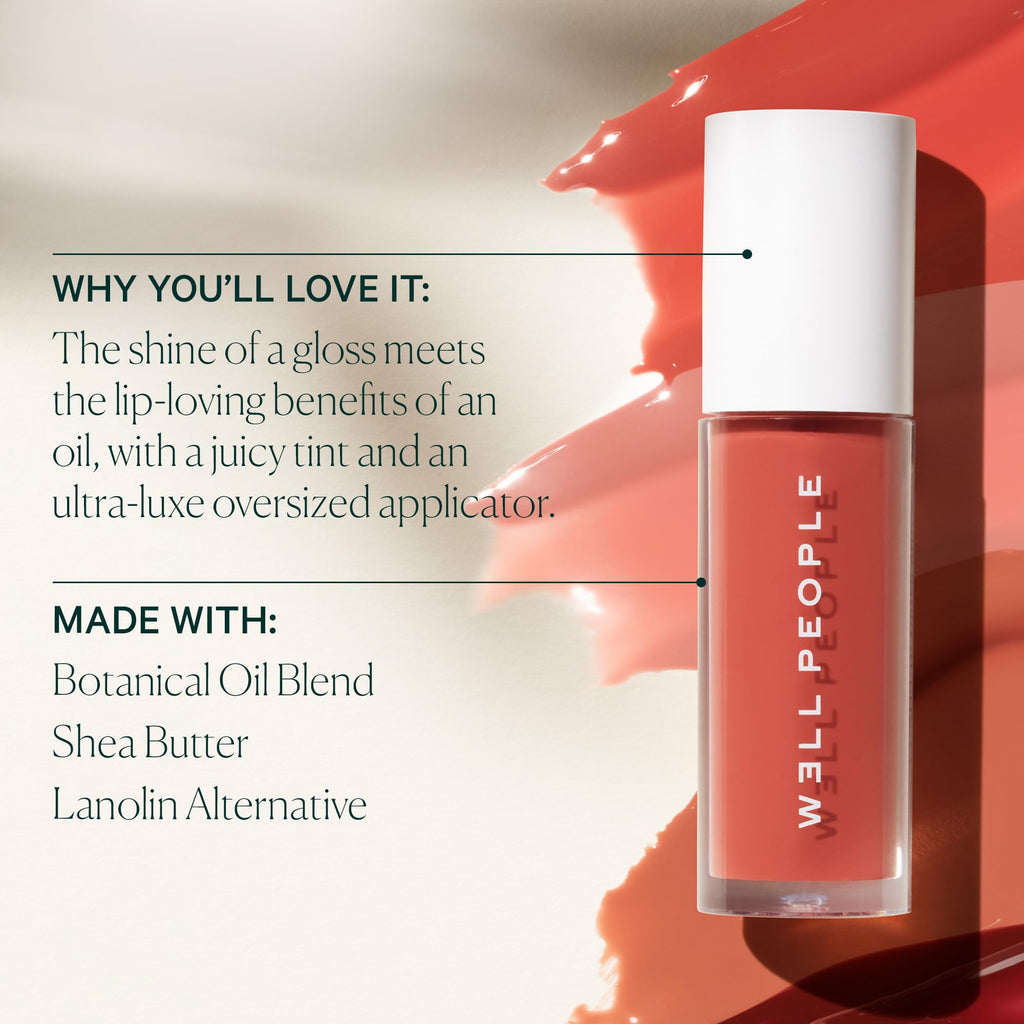 Well People Lush Lip Tinted Oil, Moisturizing Lip Oil For Nourishing & Conditioning Lips, Adds Sheer Color, Vegan & Cruelty-free, Daylily Petal