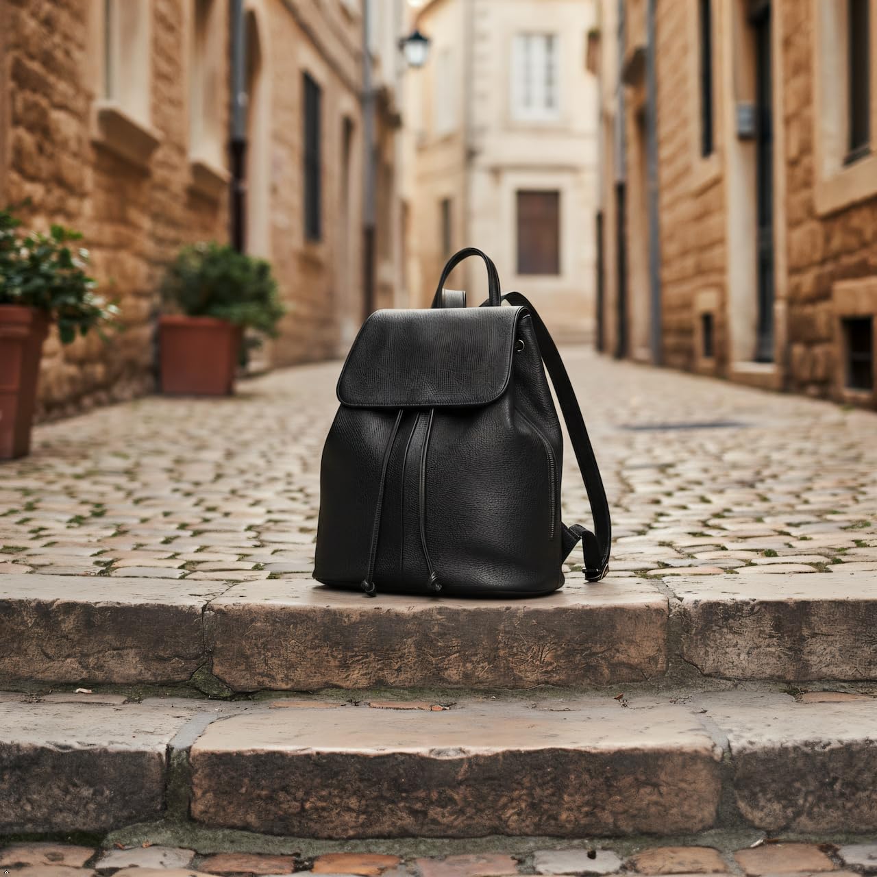 BOYATU Leather Backpack Purse for Women Fashion Design Ladies Shoulder Bag