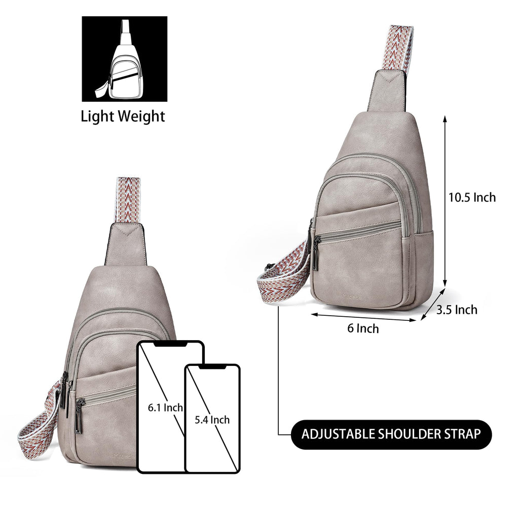 Mroede Sling Bag Crossbody Bags for Women Small Cross Body Bag Fanny Packs Chest Sling Purse for Daily Travel Leisure Sport