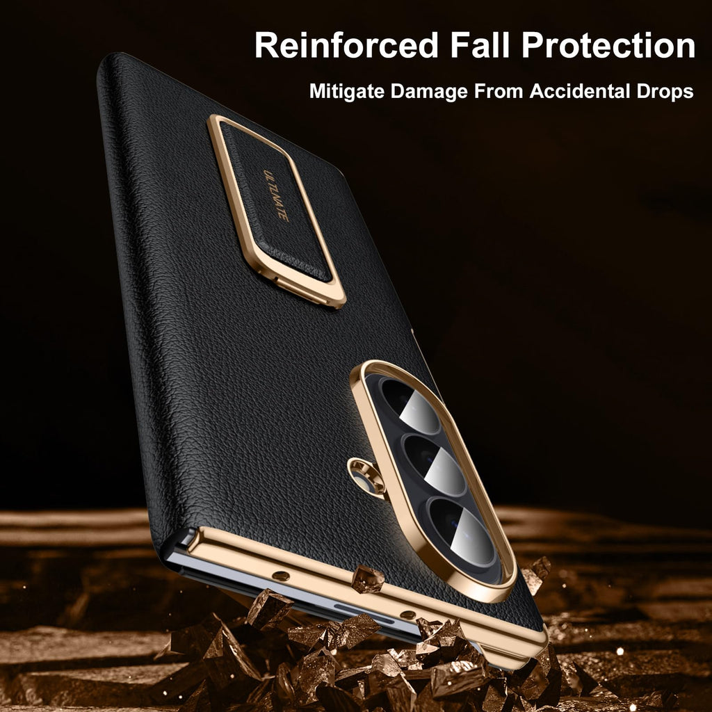 zifiuzem Magnetic Leather Flip Case for Samsung Galaxy Z Fold 8 Ultra with Rotating Stand & Wrist Strap - Full Coverage Shockproof Phone Cover 5G, Black