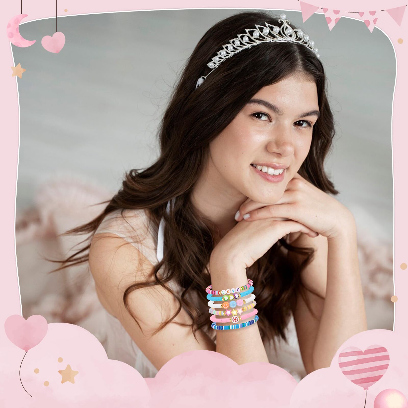 Artlunar Trendy BFF Friendship Bracelets for Teen Girls, Preppy Aesthetic Birthday Jewelry, Graduation Gifts, Summer Party Favors