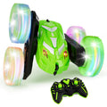 Amicool Remote Control Car for Boy 6-12 with Flashing Light, 6 7 8 9 Years Old Boy Toys, Race RC Cars Stunt Drift 4WD 2.4Ghz Double Sided 360° Flip, Boys Gift Idea for Kids Birthday Christmas, Green