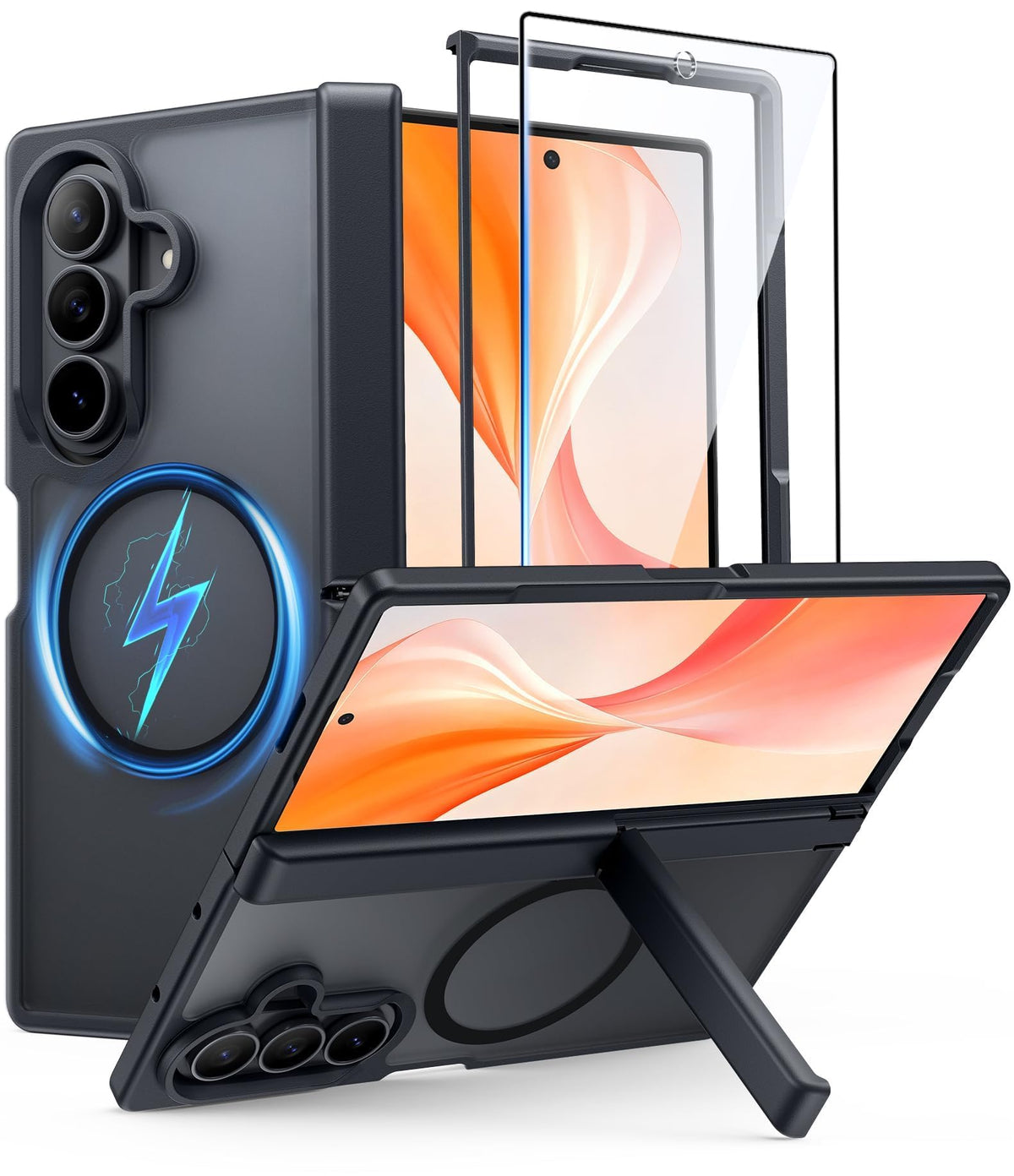 FNTCASE for Z Fold 8 Ultra/Z Fold 7 Case: with Kickstand Hinge Protection