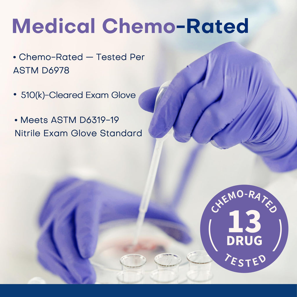 Supmedic Nitrile Exam Gloves, 3.5 Mil Powder-Free Food Safe Cooking Cleaning Lab Disposable Medical Glove, Violet Blue 100 Pcs (Medium)