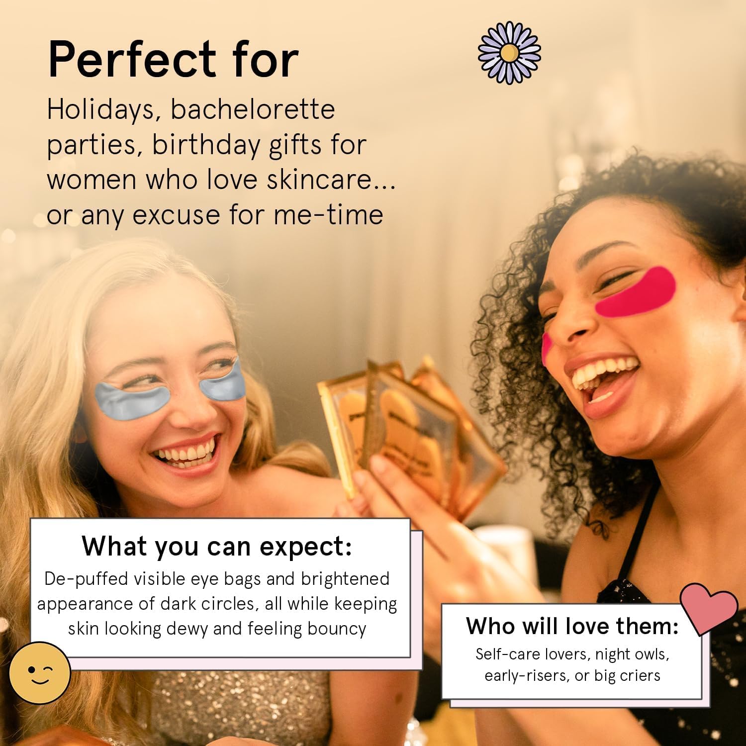 grace & stella Award Winning Under Eye Mask - Birthday Gifts for Women - Gel Eye Patches for Dark Circles, Puffy Eyes, Wrinkles, Undereye Bags - Gifts for Teen Girls Vegan Self Care (48 Pairs, Gold)