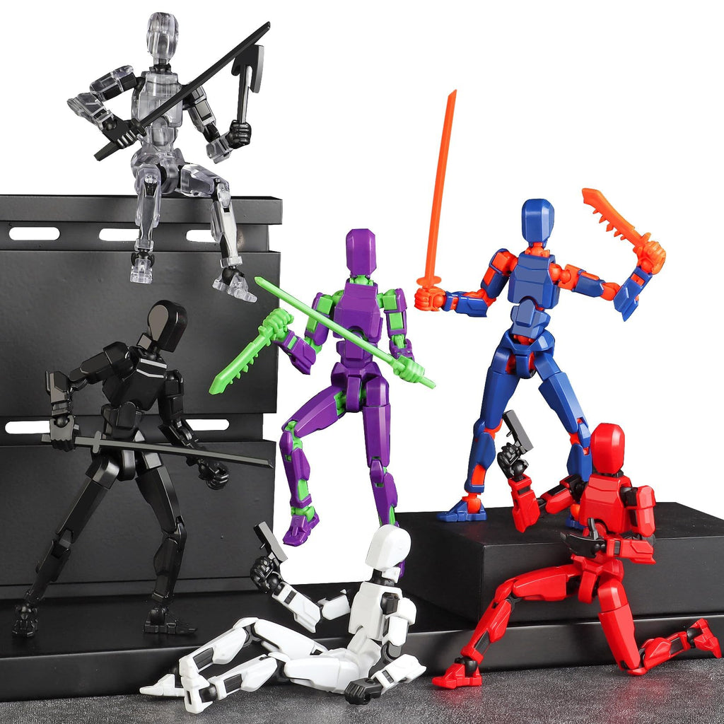 13 Action Figure Set, 6PCS T-Robot 13 Action Figure Titan 13 3D Printed Toys Articulated, for Modeling Enthusiasts Etc Birthday Gifts & Children's Day Gifts for Kids 5-8 Years Old（Assembly Required）