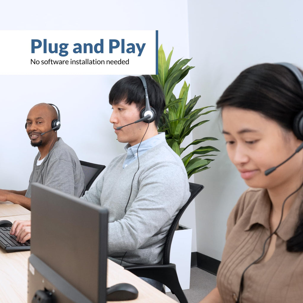 Cyber Acoustics Stereo Headset (AC-204), 3.5mm Stereo & Y-Adapter, Home, K12 School Classroom and Education