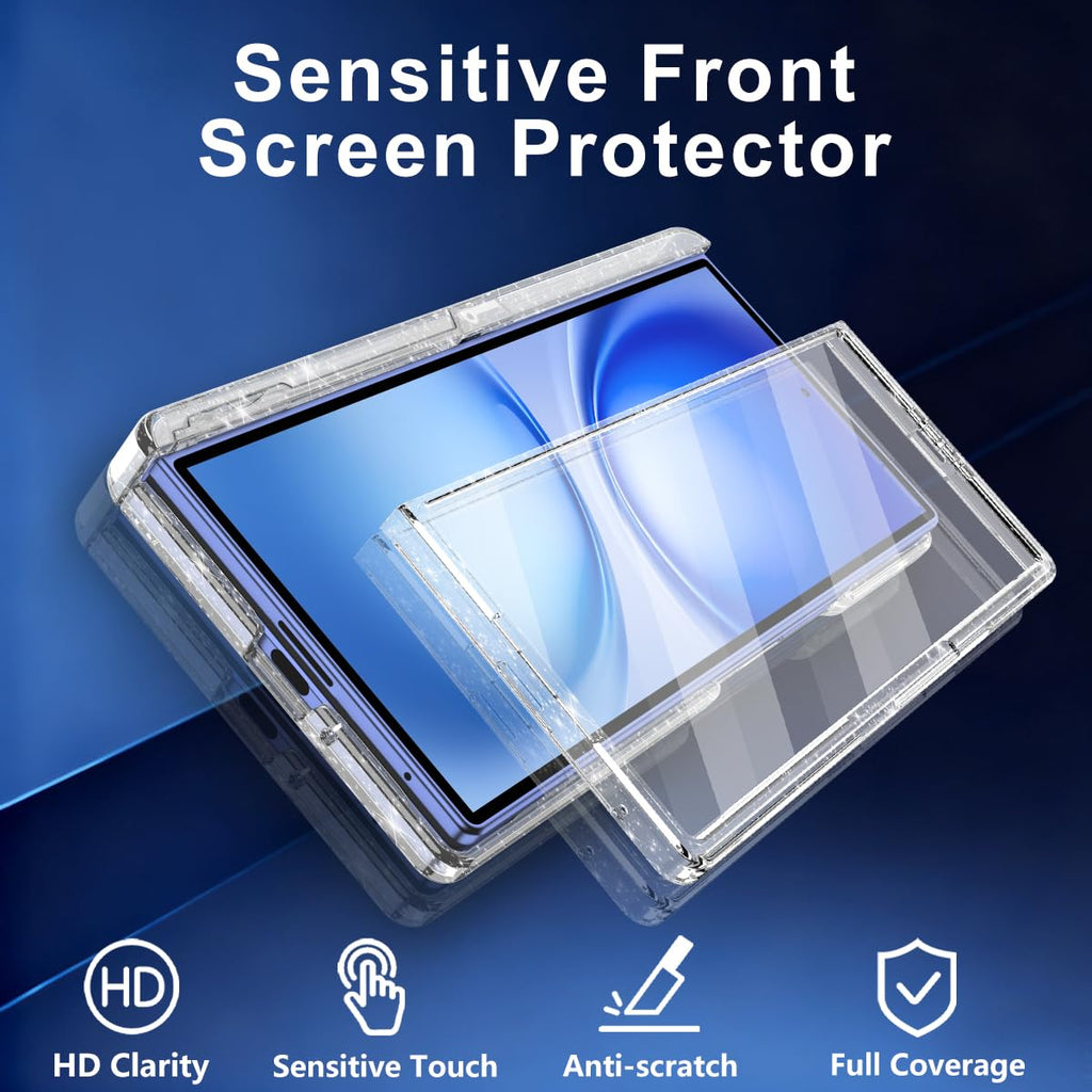 Shecaset for Galaxy Z Fold 8 Ultra Case,[Compatible with MagSafe][Built-in Screen Protector][Kickstand],Hard PC Hinge Protection Slim Fit Shockproof Case for Samsung Galaxy Z Fold 8 Ultra,All Glitter