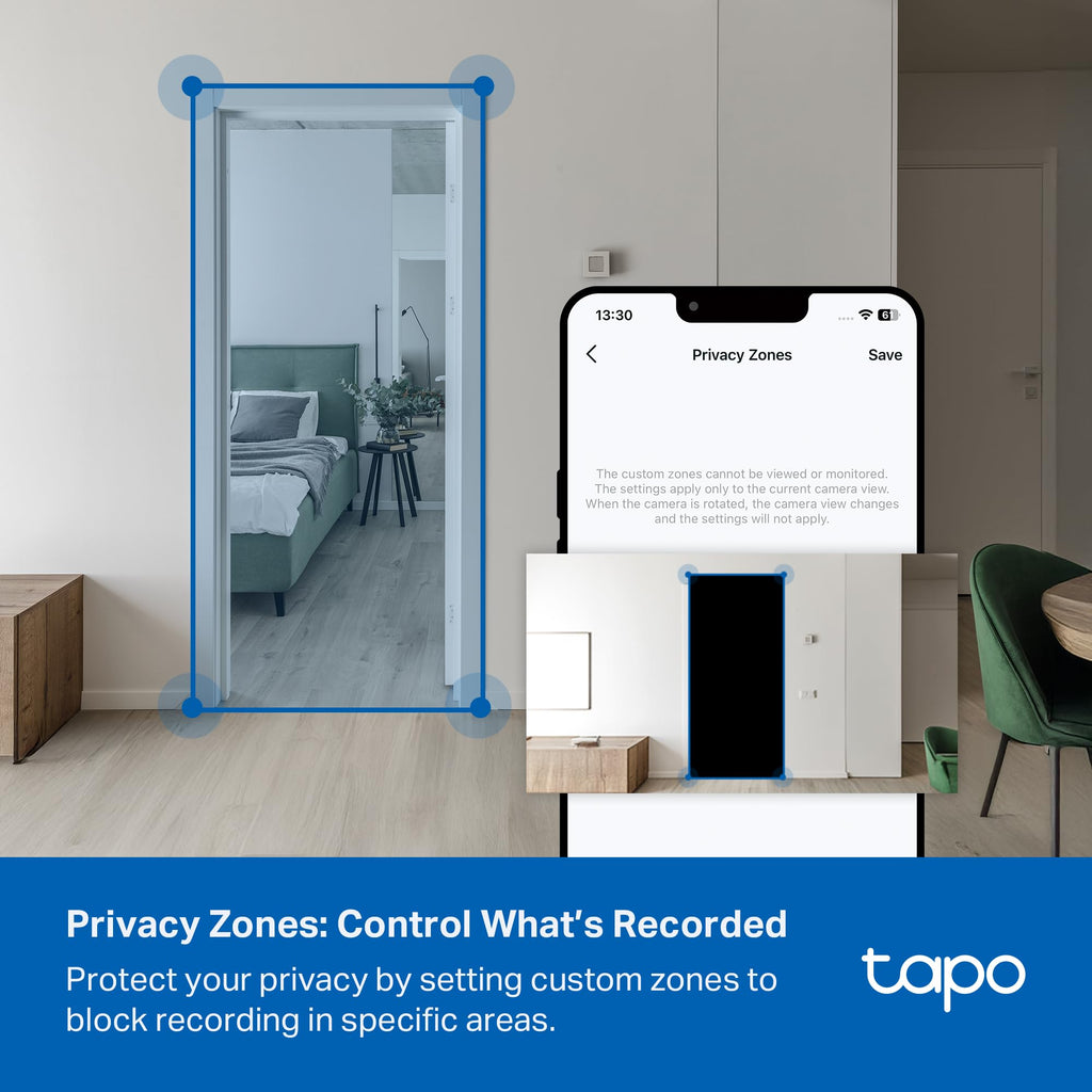 Tapo 4K Indoor Pan/Tilt Wired Security Camera - Works as a Baby Monitor, Person/Pet Detection, Facial Recognition, 360° AI Motion Tracking, Subscription-Free Local Storage or Optional Cloud, C260